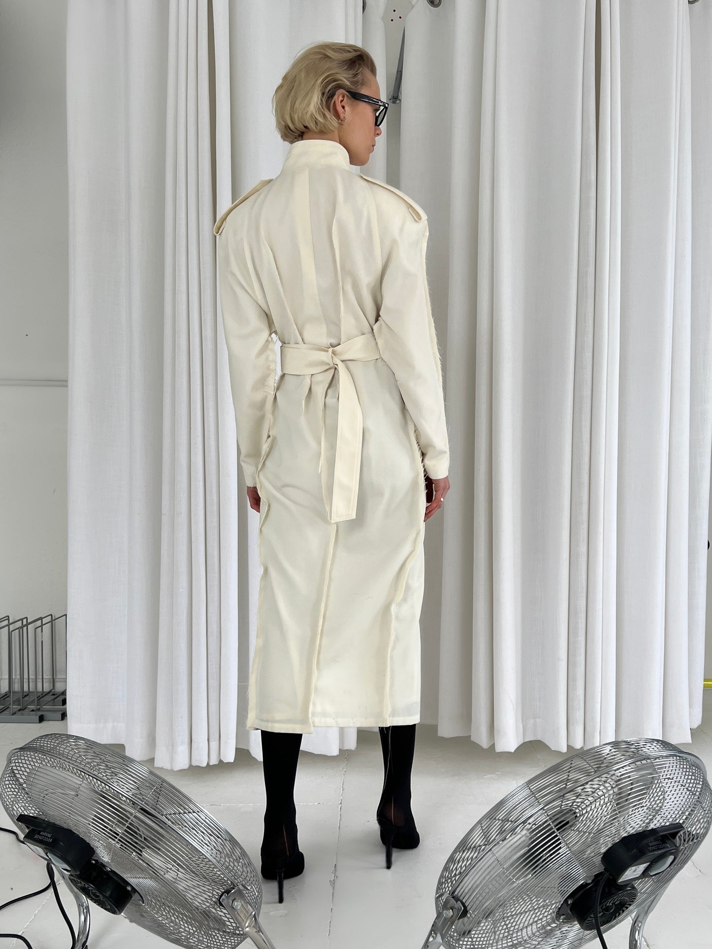 Open Seam Cream Trench Coat