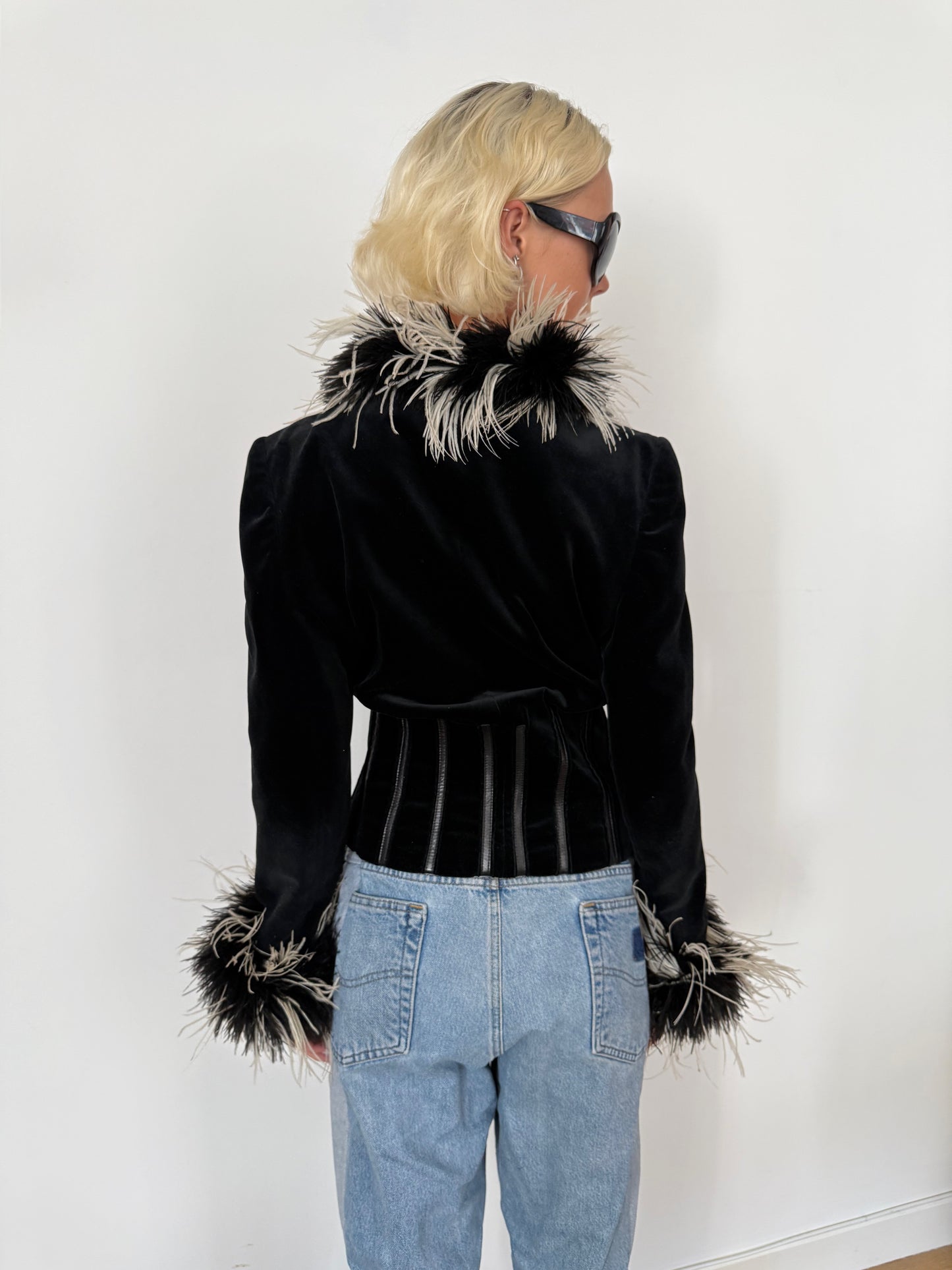 Feathered Collar & Cuff Jacket