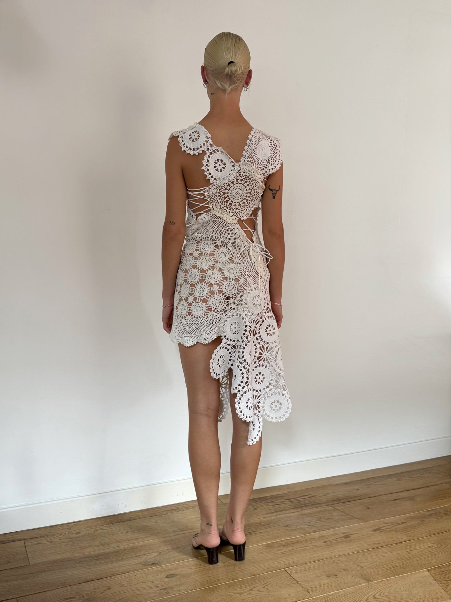 Crochet Lace Up Dress