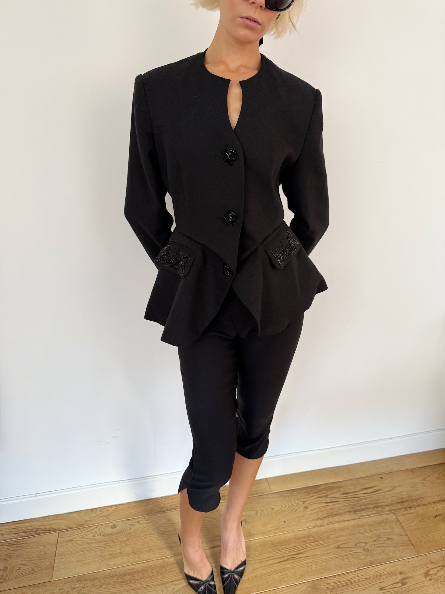 Peplum Beaded Blazer
