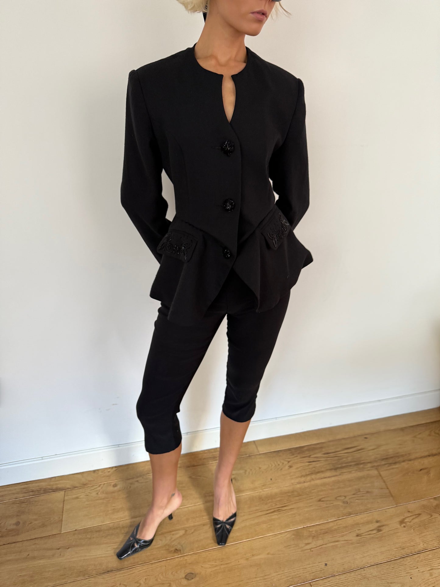 Peplum Beaded Blazer