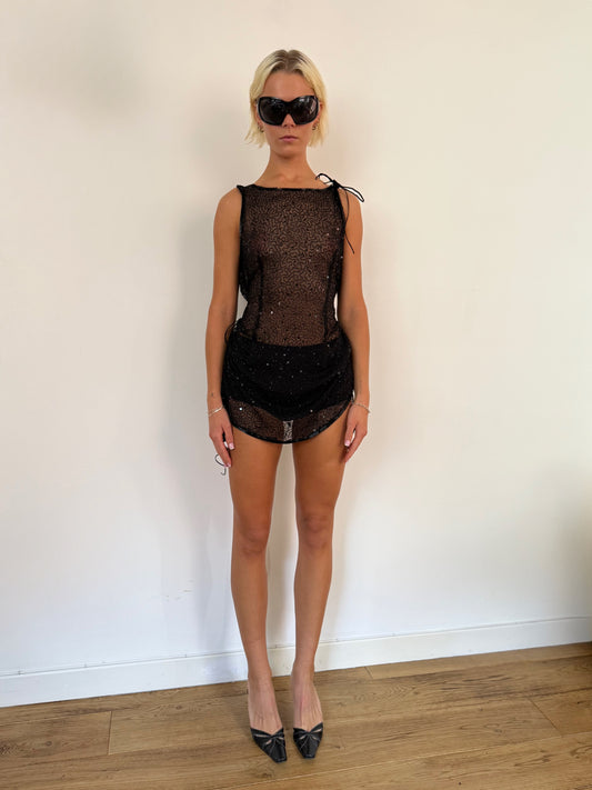 Black Beaded Top